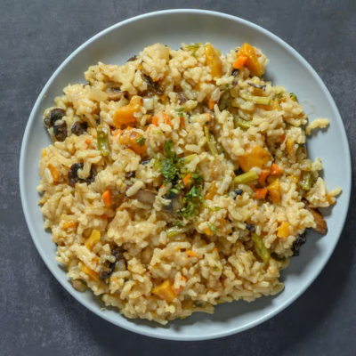 Risotto de Calabaza, Setas y Esparragos