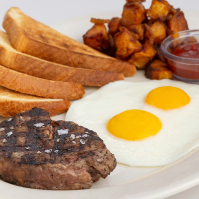 Grilled Steak and Eggs