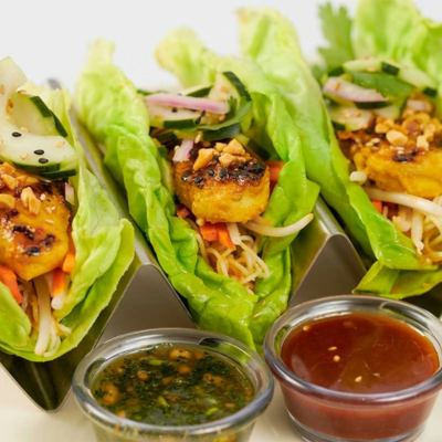 Asian Chicken Lettuce Wrap Tacos