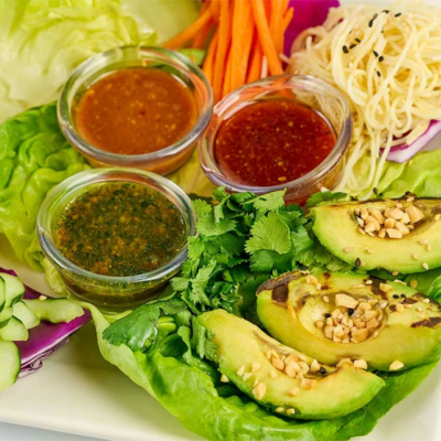Small Thai Lettuce Wraps with Avocado