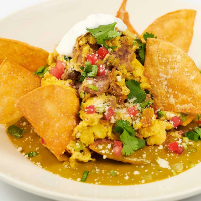 Green Chilaquiles and Eggs