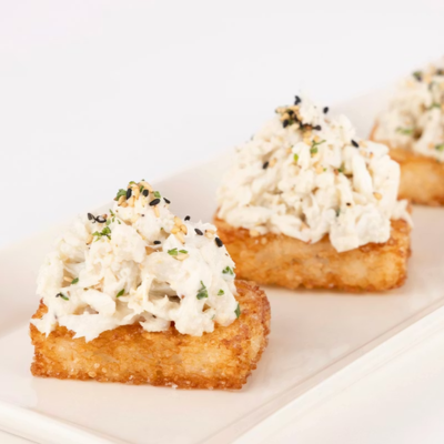 Crispy Rice Cakes with Crab