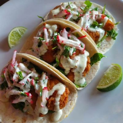 Tacos de Camarones Empanados