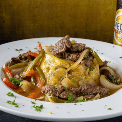 Mofongo Relleno de Lomillo Salteado