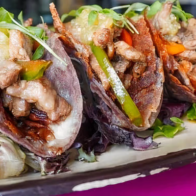 3 Tacos de Rib Eye Angus