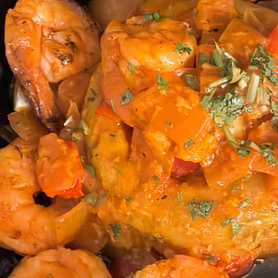 Mofongo Relleno de Camarones a la Criolla