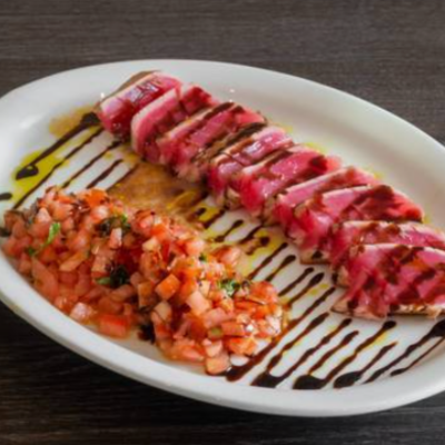 Atun sellado y Crema de Balsamico