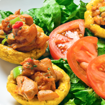 5- Tostones rellenos de Pollo